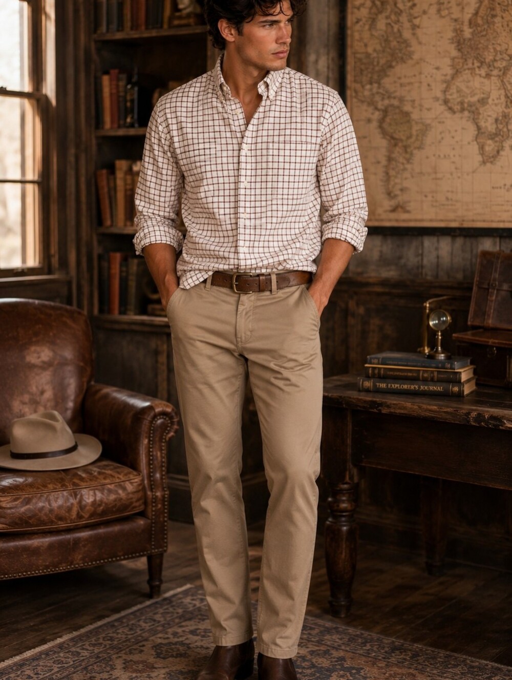 J.Crew Men's Classic Button-Down Shirt | Neutral Grid Check | Classic Fit | XL | - Picture 9 of 9